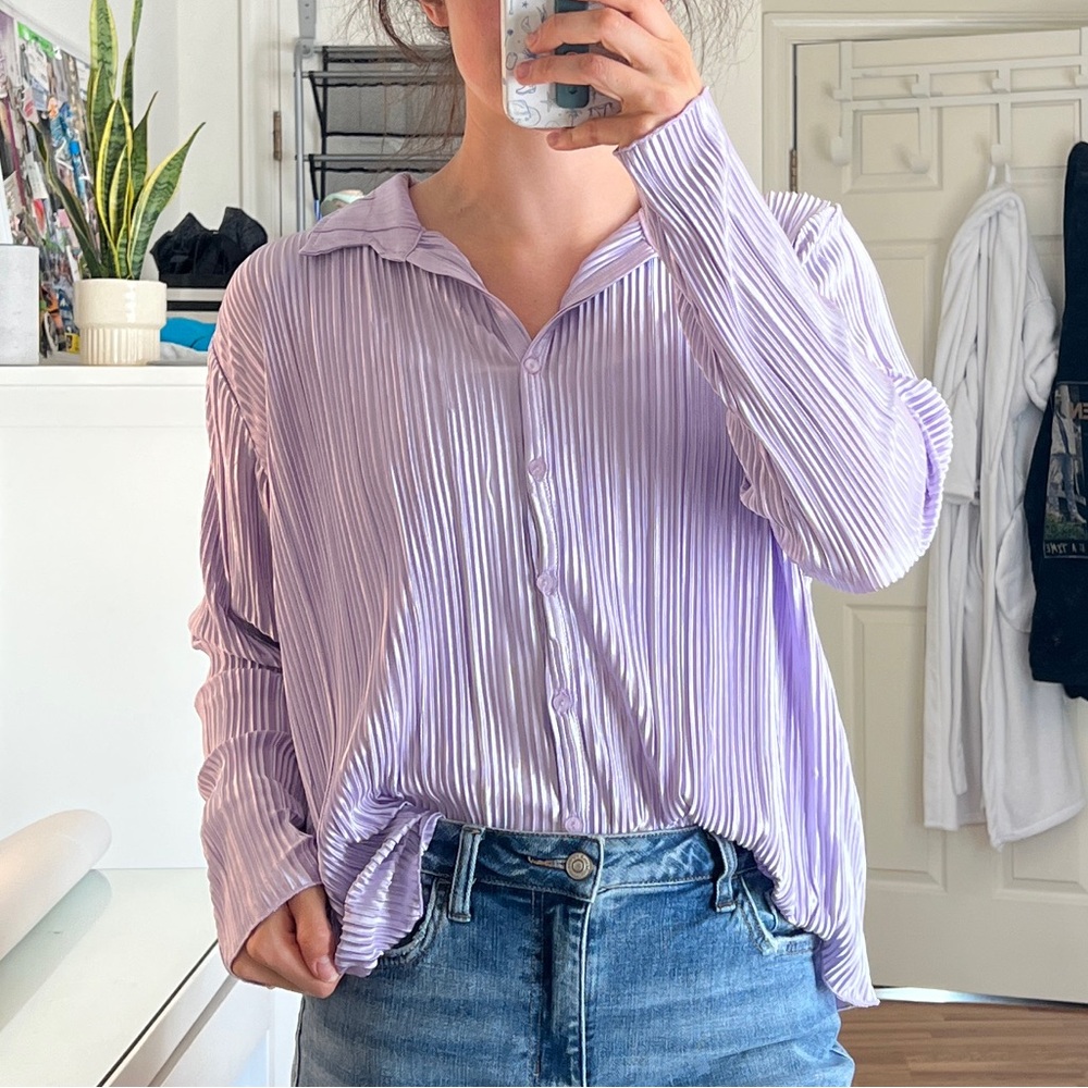 Purple Iridescent Button Down